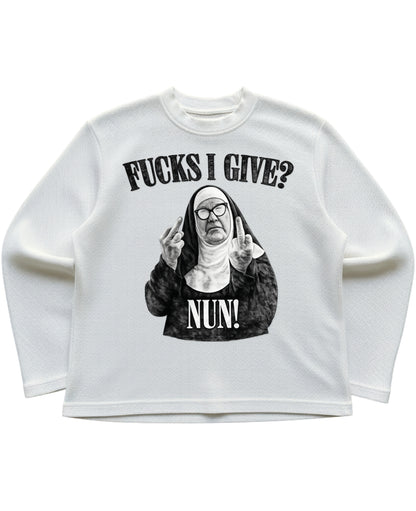 Off-white waffle knit oversized full-sleeve Front Design
