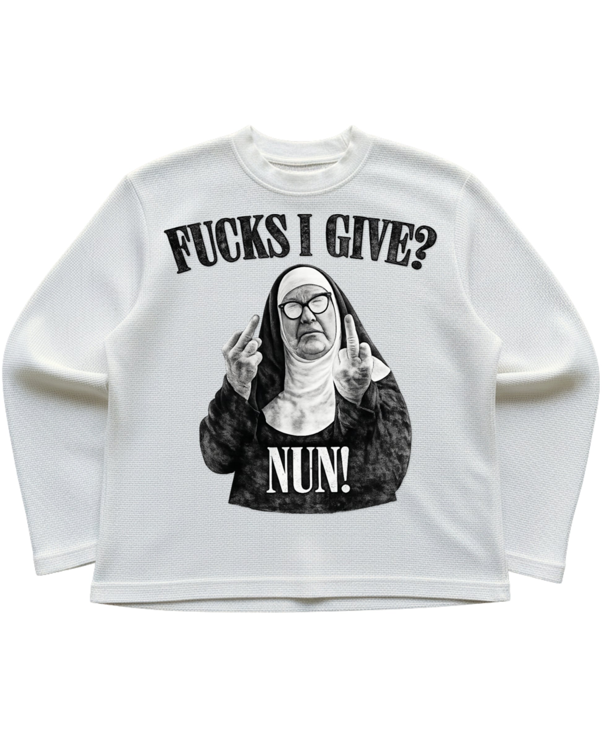 Off-white waffle knit oversized full-sleeve Front Design