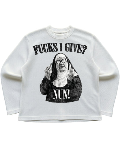 Off-white waffle knit oversized full-sleeve Front Design