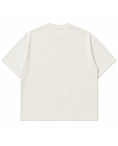 Off-white waffle boxy fit Back Design