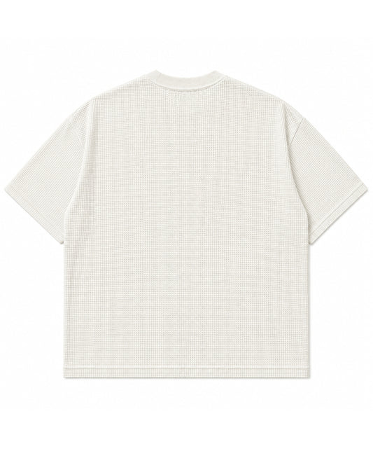Off-white waffle boxy fit Back Design