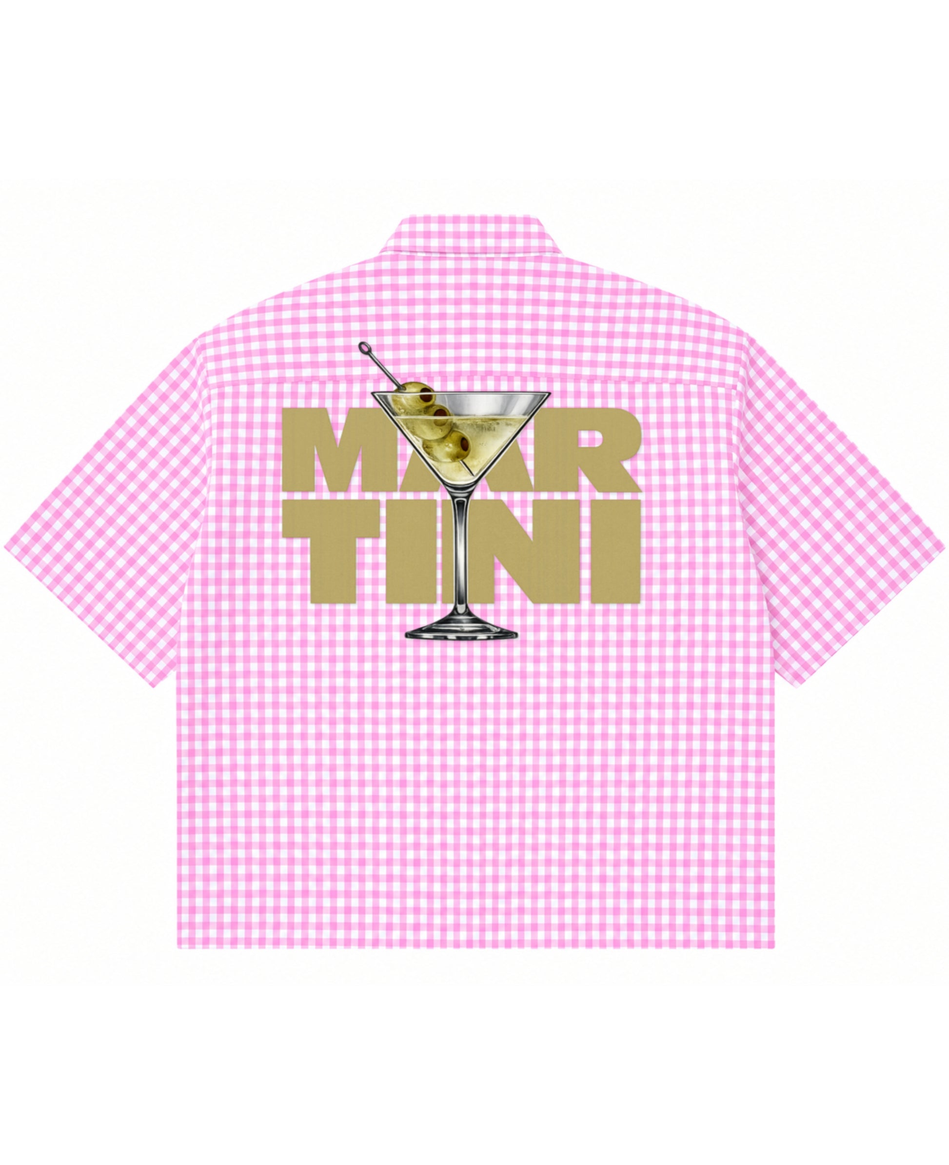 Pink Gingham Oxford Boxy Shirt Back Design