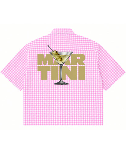 Pink Gingham Oxford Boxy Shirt Back Design