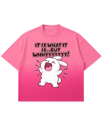 Pink Sunfade Ombré Wash Boxy Fit T-shirt Front Design
