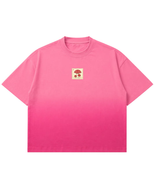 Pink Sunfade Ombré Wash Boxy Fit T-shirt Front Design