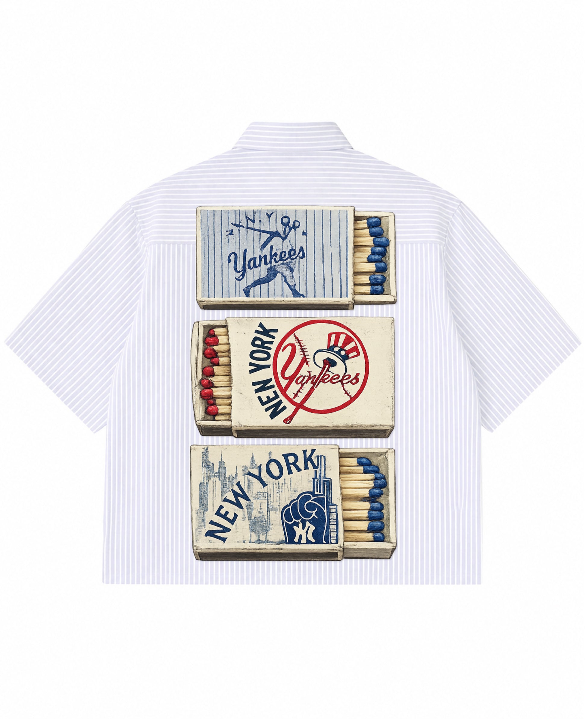 Blue Striped Oxford Boxy Shirt Back Design
