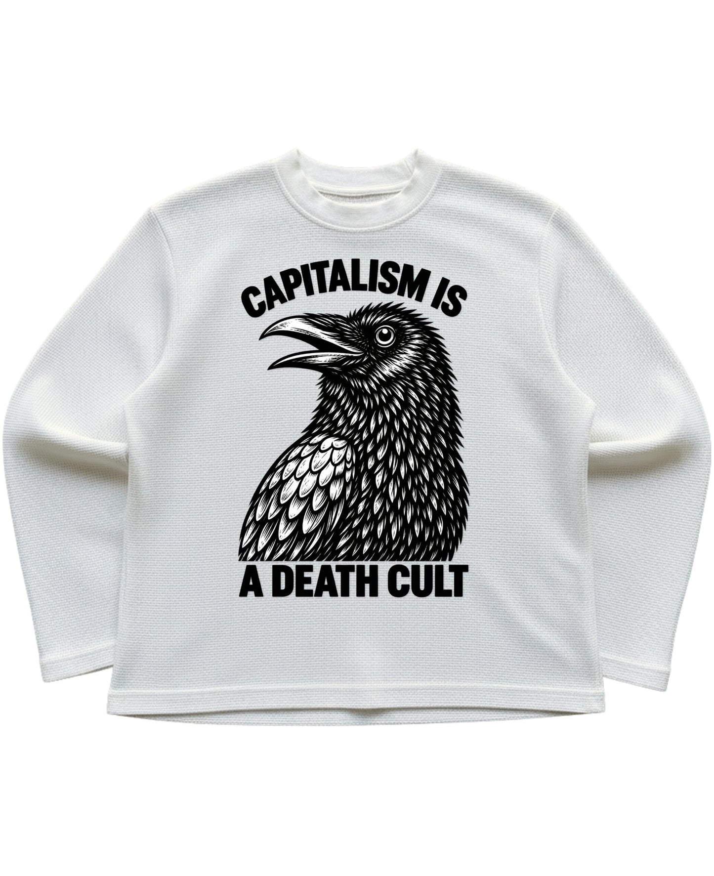 Off-white waffle knit oversized full-sleeve Front Design