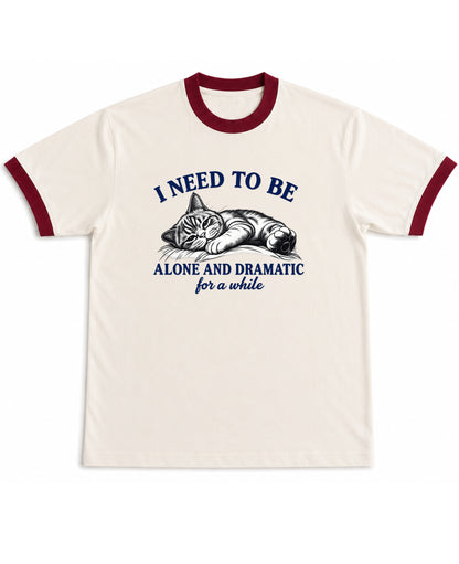 Off White & Maroon Ringer tee Front Design