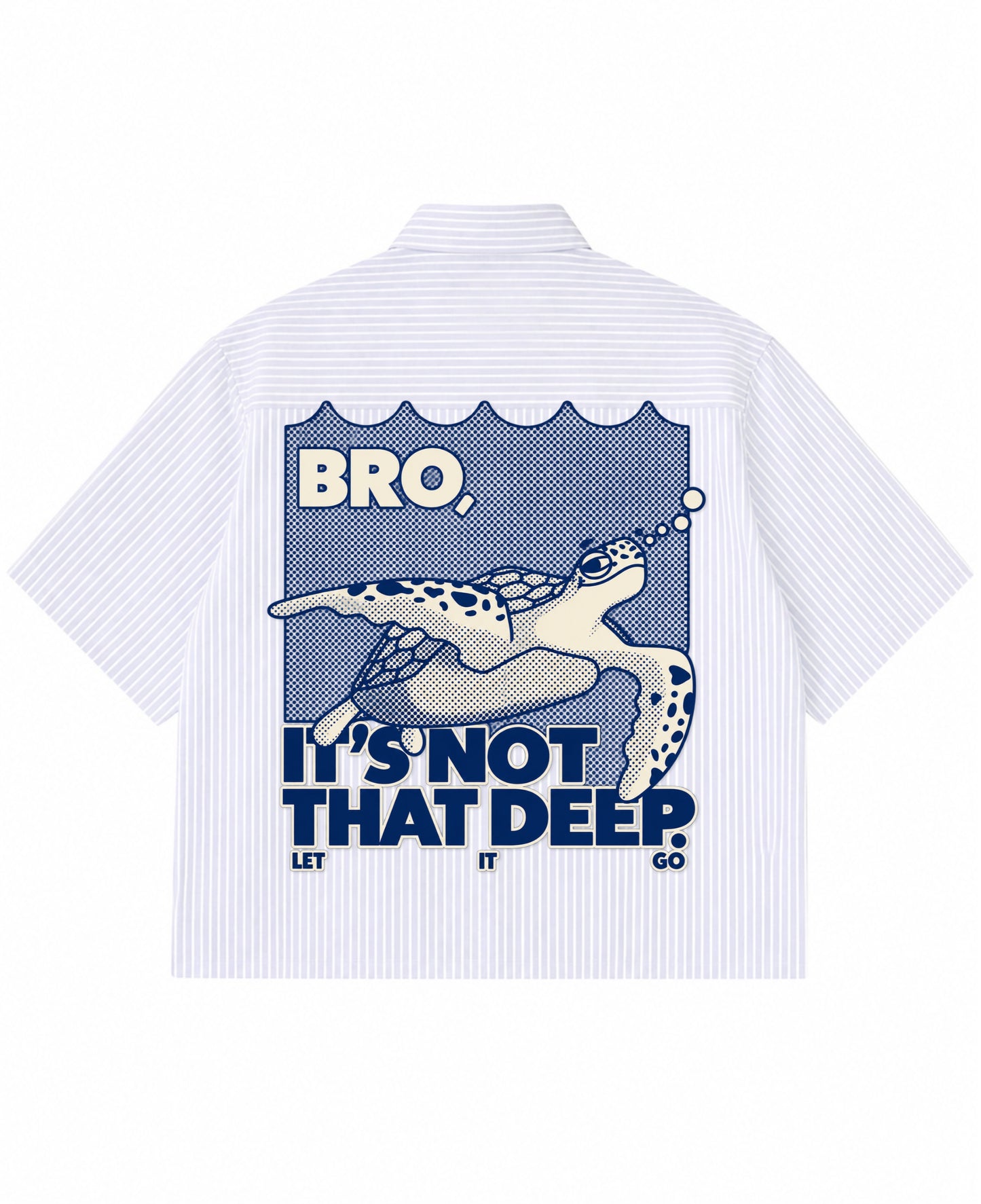 Blue Striped Oxford Boxy Shirt Back Design