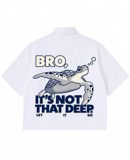Blue Striped Oxford Boxy Shirt Back Design